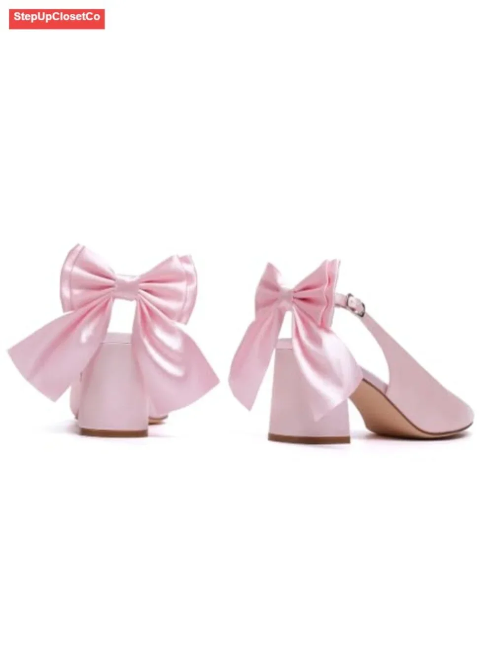 Women's Slingback Block Heels Pointed Closed Toe Chunky Heels Office Work Pumps